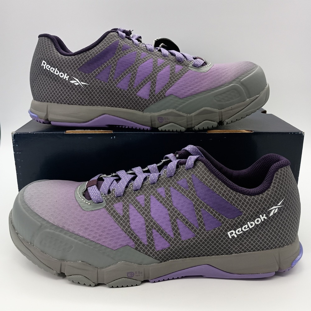 Reebok Speed TR Work RB451 Womens Wide 8.5W Composite Toe Safety Shoes Purple